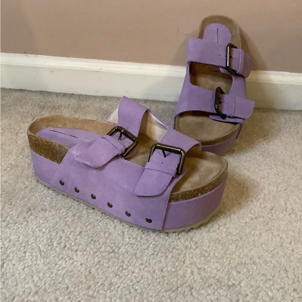 Intentionally Blank Free People Rule Breaker Flatform Platform Sandals 38 7.5/8